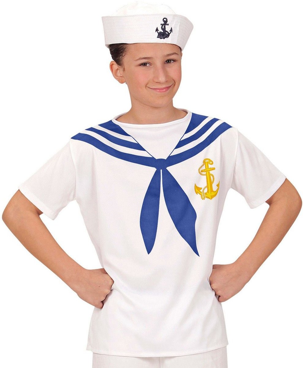 Kapitein & Matroos & Zeeman Kostuum | Zeeman T-Shirt Alex Jongen | Maat 158 | Carnaval kostuum | Verkleedkleding